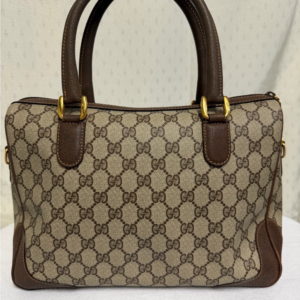 Authentic Vintage Gucci Brown Monogram Handbag - Picture 2 of 16